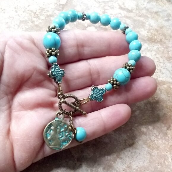 Handmade Vintage Style Coin Bracelet For 7" Wrist - SEE BONUS OFFER INSIDE! - Picture 5 of 9